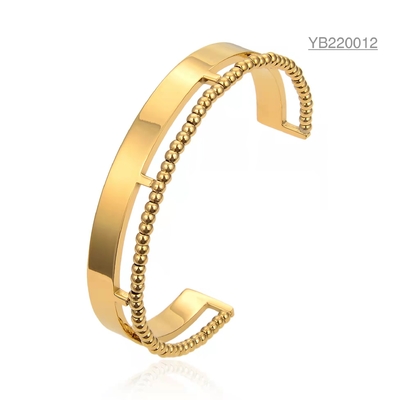 ดีไซน์เฉพาะตัว วัสดุแหวนคู่ สร้อยข้อมือสแตนเลส กำไลทอง 18k