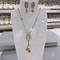 CE 14k Gold สร้อยคอและต่างหูชุด SS Steel Four Leaf Clover Jewelry