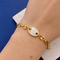 สร้อยข้อมือเชลล์ Charm ครบรอบ 16 ซม. สร้อยข้อมือ Stainless Gold Link Bracelet Womens