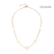 40CM 18k Gold สร้อยคอสแตนเลส 5 Heart Trendy Luxury Jewelry