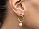 ทุกวันสวมต่างหูห่วงมุก 25mm สแตนเลส Drop Earrings