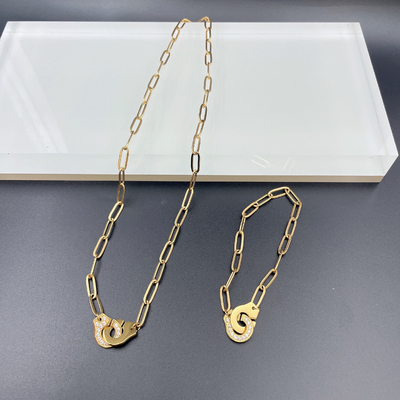 สีทองคําใหม่สุด หูหู สร้อยคอ สร้อยข้อมือ ชุด Cnc Cz สําหรับผู้หญิง
